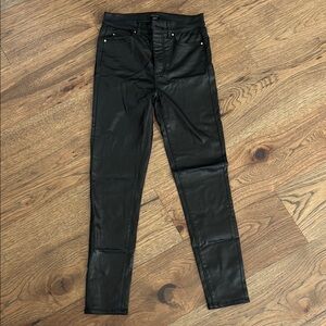 Ann Taylor Black Skinny Faux Leather Pants